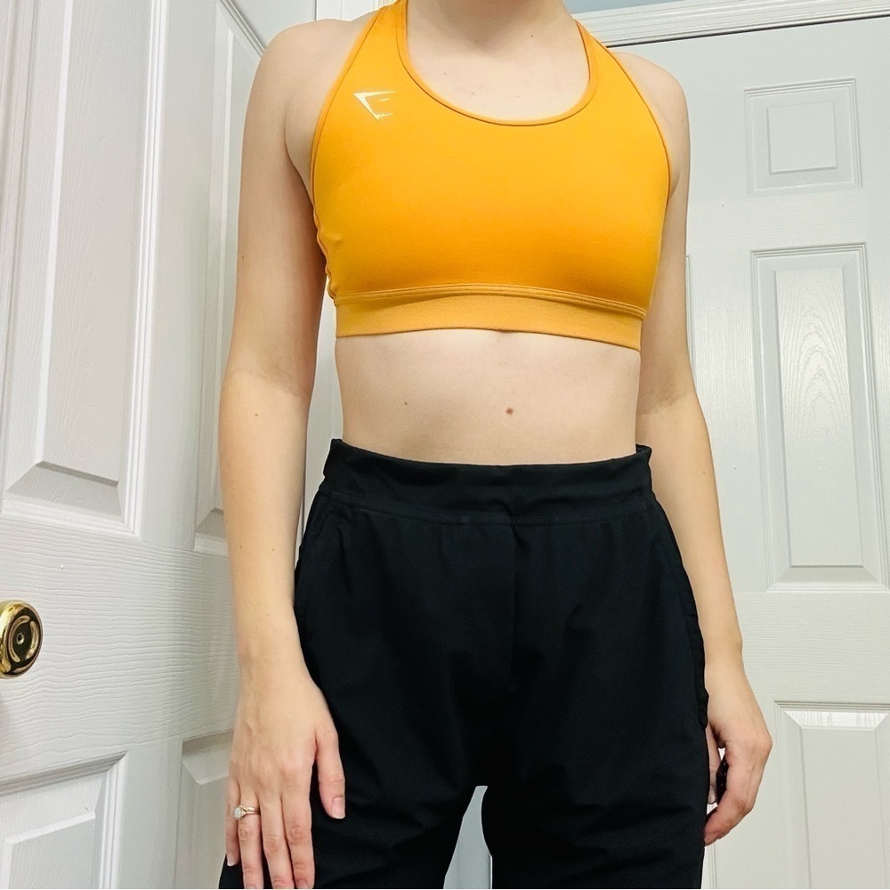 Gymshark Sports Bra Workout Casual Orange Bright Racerback Small